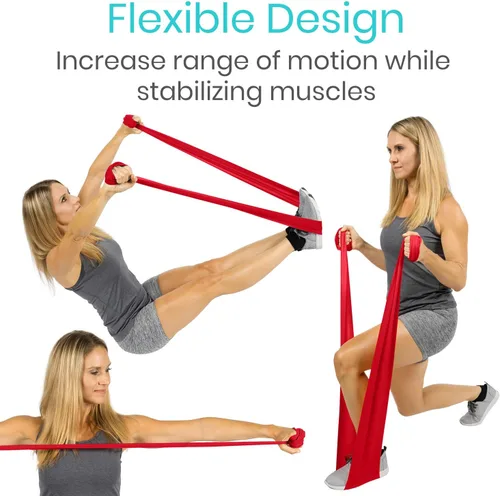 Vista 4 de Vive Resistance Bands for Working Out (5 Pack) - Exercise & Workout Resistance Kit - Stretch, Elastic Loop Bands for Physical Therapy, Pilates, Yoga