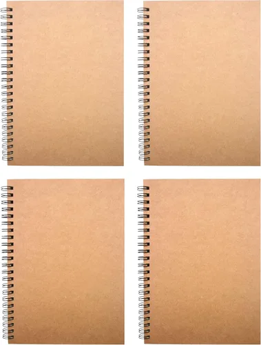 Vista 9 de YYaaloa 4-Pack A5 Lined Sketch Book Soft Cover Spiral Notebooks Journals 120 Pages 5.7" x 8.3" Cream colored paper (A5 Lined 4 color 4pcs)