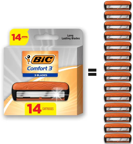 Vista 13 de Maquinilla de afeitar recargable BIC Comfort 3 de tres hojas para hombre, maquinilla de afeitar para piel sensible para un afeitado cómodo, 1 mango