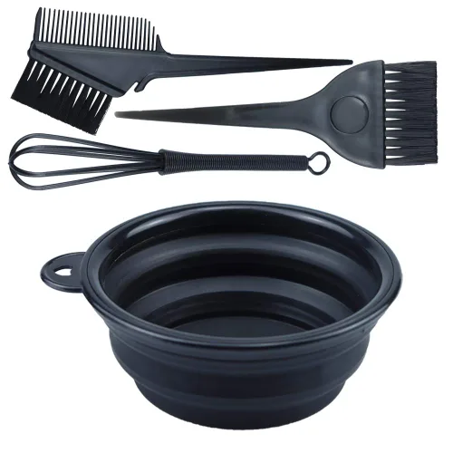 Kit de tinte para el cabello, 4 piezas, incluye cepillos de teñido de cabello, peine de cola afilada, mezclador para bricolaje para colorear el