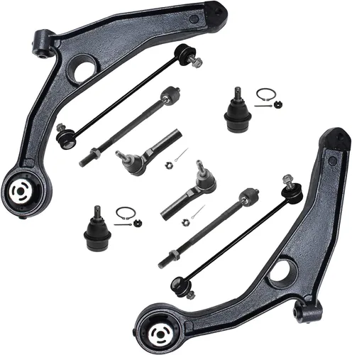 Vista 100 de Detroit Axle - Kit de suspensión frontal de 10 piezas para Chevy Trailblazer EXT GMC Envoy XL XUV Buick Rainier Isuzu Ascender Olds Bravada, brazos