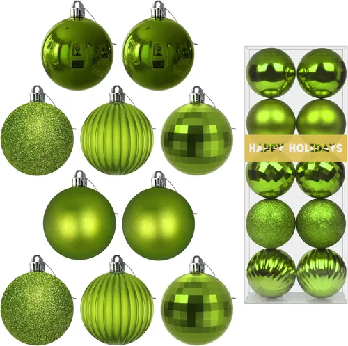 Vista 135 de Bolas pequeñas de Navidad doradas de 1.6 pulgadas, adornos de decoración para árbol de Navidad, bolas colgantes inastillables para decoraciones