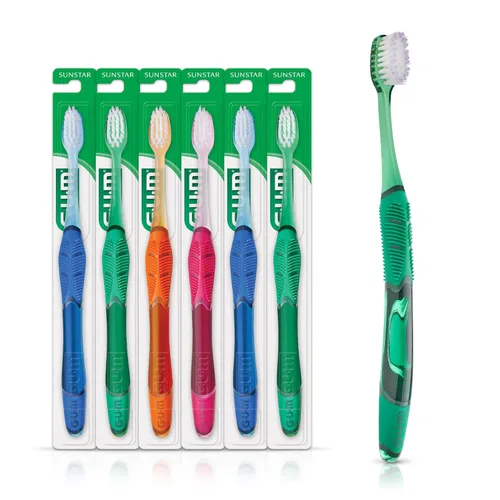Vista 11 de GUM Technique Deep Clean Cepillo de dientes – Cabeza compacta – Cepillos de dientes suaves para adultos con cerdas suaves sensibles, 3
