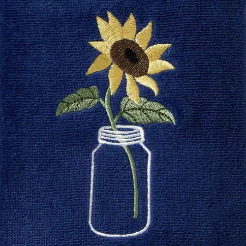 Vista 2 de SKL Home by Saturday Knight Ltd. - Toalla de mano con girasol en tarro (paquete de 2), color azul