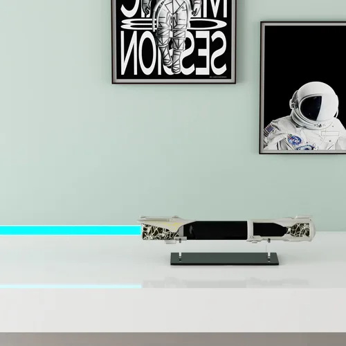 Vista 3 de Soporte de sable acrílico – Soporte de exhibición multifuncional para espadas, dagas, varitas y coleccionables, soporte de escritorio transparente