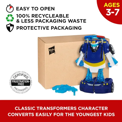 Vista 3 de Playskool Heroes Transformers Rescue Bots Energize Chase The Police-Bot Figura de acción