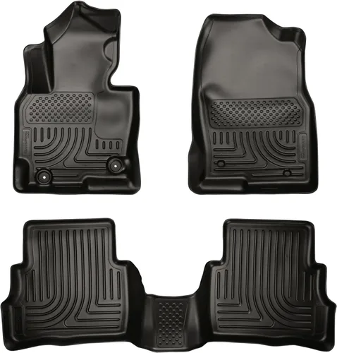 Husky Liners Weatherbeater Alfombrillas de piso | Compatible con Mazda CX-5 2013-2016 | Delantero y 2da Fila, 3 piezas Negro - 99731