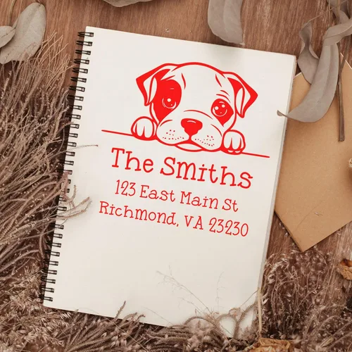 Vista 212 de Sello de alta calidad para cachorros Airedale Terrier – Sello de dirección personalizado – Ideal para los amantes de los perros – Elección de 5