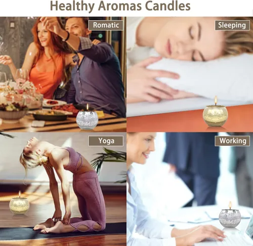Vista 3 de Juego de velas de aromaterapia velas perfumadas de cera de soja natural cuatro piezas de velas de aromaterapia Día de la Madre Día de San Valentín