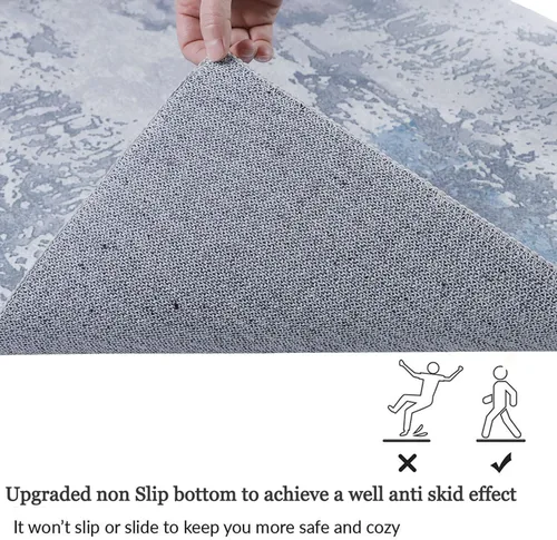 Vista 4 de famibay Alfombra de pasillo de 2 x 10, moderna para pasillos, antideslizante, alfombras de cocina lavables, alfombra de pasillo suave abstracta