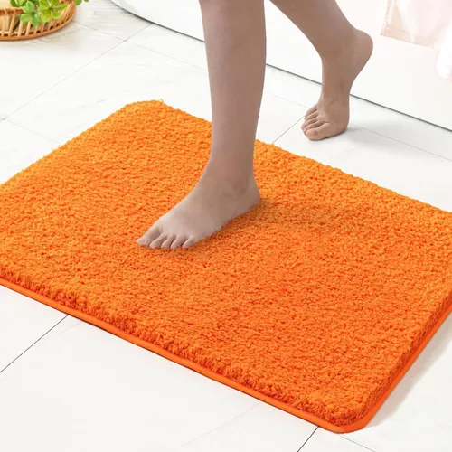 Vista 75 de MIULEE Alfombras de baño negras de microfibra suave y pequeña, 16 x 24