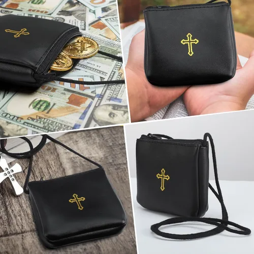 Vista 5 de Funda de cuero para Pyx, estuche de Pyx católico con correa para comunión, sacerdotes anfitriones, diáconos, regalos