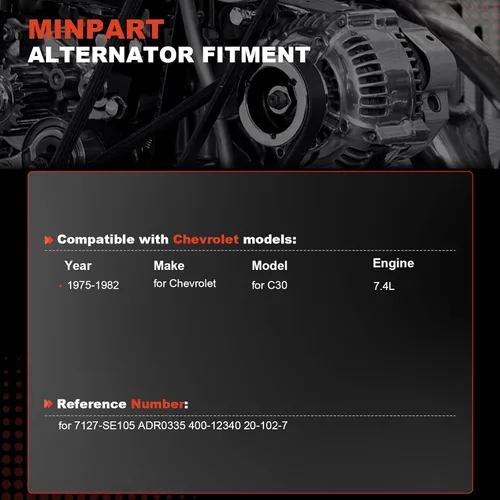 Vista 9 de Alternador apto para Chevy para Buick, reemplazo de alternador de alto rendimiento para 1 un cable autoexcitante, para alternador GM Chrome ADR0335