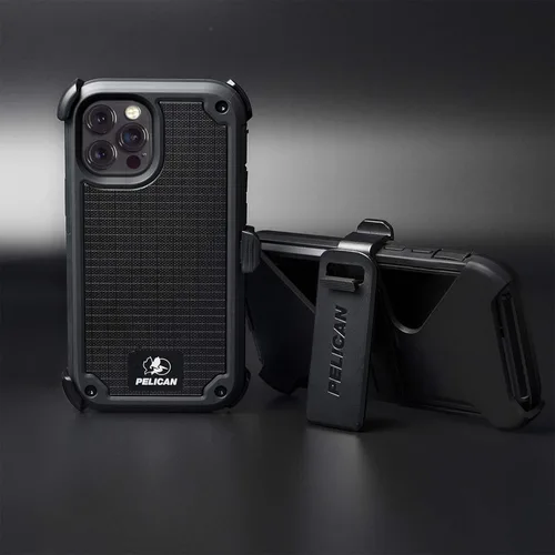 Vista 7 de PELICAN - Serie SHIELD - Funda Kevlar para iPhone 12 y iPhone 12 Pro (5G), protección contra caídas de 21 pies, de 6.1 pulgadas, color negro