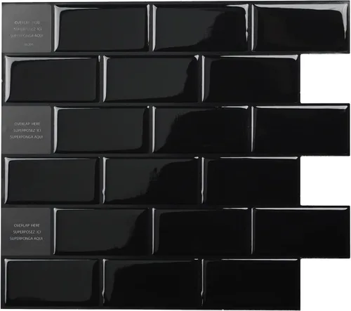 Vista 11 de SMART TILES Protector contra salpicaduras para despegar y pegar, 10 hojas de 10.95 x 9.70 pulgadas, adhesivo 3D para cocina, baño, azulejos