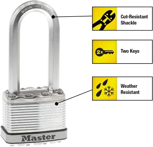 Vista 2 de Master Lock M5XDLJ Magnum Candado de Servicio Pesado con Llave, 1 Paquete