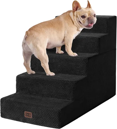 Vista 31 de EHEYCIGA Escaleras para perros pequeños de 16.5" de altura, escalones de 3 peldaños extra anchos para perros para sofá y silla, escalones para 2-Gris