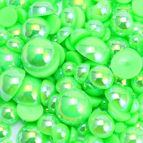Vista 20 de Dowarm 1000 cuentas de medias perlas con parte trasera plana, parte trasera plana, medias perlas redondas para manualidades, joyería, cuentas Negro