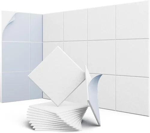 Vista 34 de Paneles acústicos hexagonales, paquete de 12 paneles de absorción de sonido de alta densidad de 12 x 10 x 0.4 pulgadas para mejorar la reducción
