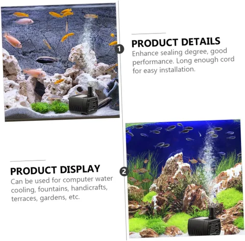 Vista 8 de Abaodam 12V Miniature Water Pump Submersible Fountain Pump for Fish Tanks Computer Cooling and Hydroponics Durable Low Vibration Versatile Use for