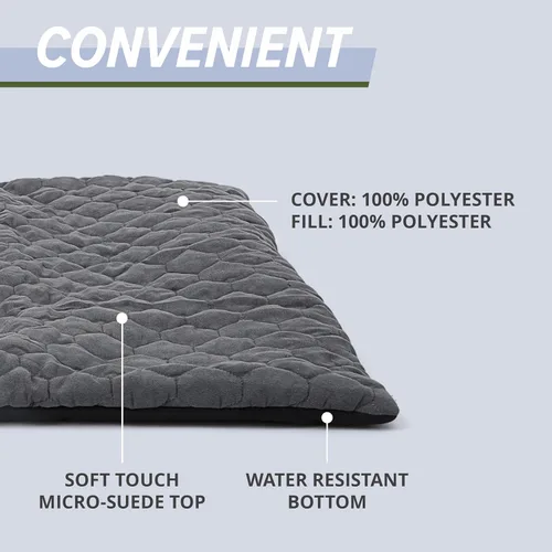 Vista 6 de Meadowlark Cama para perros de 36 x 28 pulgadas, portátil, ligera, para perros pequeños y medianos, impermeable, antideslizante, de microgamuza