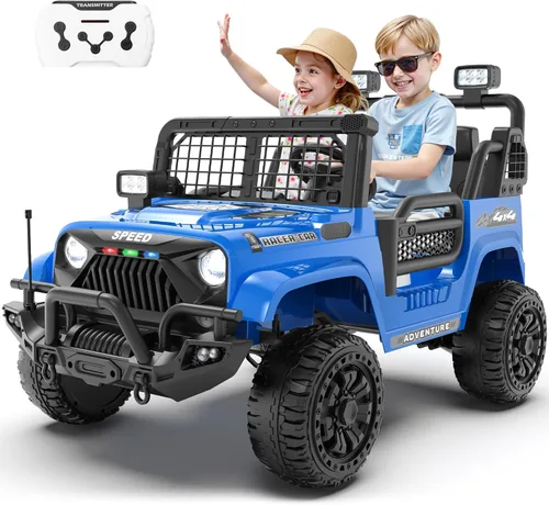 Vista 14 de Auto para niños, auto eléctrico XL de 24 V de 2 plazas con control remoto, vehículo eléctrico a batería de 24 voltios con asiento grande de 20