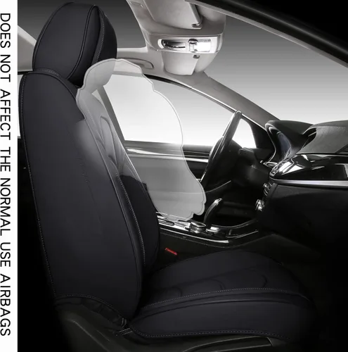Vista 2 de NS YOLO Fundas de Asiento de Automóvil de Cobertura Completa Ajuste Universal para Automóviles SUVs Camionetas Pick-up con Cuero Sintético