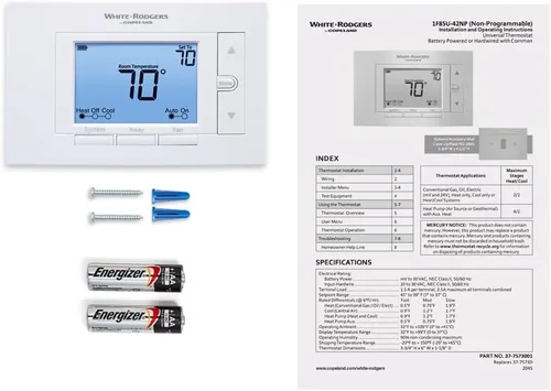 Vista 5 de White-Rodgers Serie 80, programable, termostato universal, 1F85U-42PR