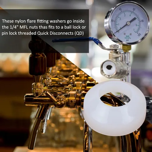 Vista 3 de Arandela blanca acampanada de 1/4 pulgada - Paquete de 25