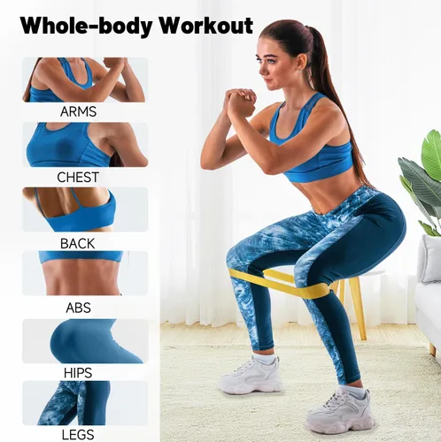 Vista 4 de Resistance Loop Exercise Bands for Working Out, Fitness Elastic Bands, Workout Bands for Home Gym, Stretching, Yoga, Pilates, Physical Therapy