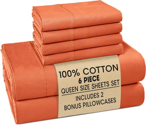 Vista 11 de Casa Platino Juego de sábanas Twin – Sábanas Twin 100% algodón con 2 fundas de almohada, sensación ligera y ajuste seguro, tejido percal crujiente