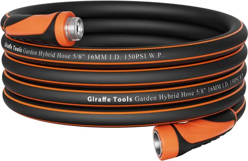 Vista 21 de Giraffe Tools - Manguera de jardín de 50 pies x 5/8", manguera de agua resistente, flexible con divisor de manguera, boquilla y aspersor de jardín