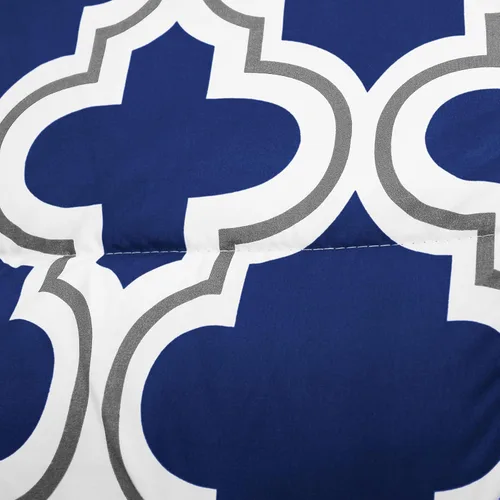 Vista 3 de Superior Juego de edredón enrejado con fundas de almohada, microfibra lujosa y suave con relleno alternativo de plumón, diseño geométrico