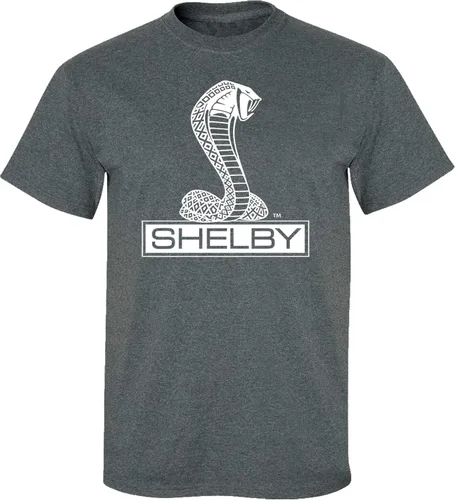Ford Mustang Shelby Cobra - Camiseta clásica para entusiastas de los autos, estilo antiguo, de alto rendimiento, Hotrod, gris jaspeado, talla M,