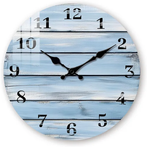 Vista 10 de Reloj de pared de taza de café para cocina de 10 pulgadas – Reloj de pared vintage a pilas – Relojes de pared de madera silenciosos sin tictac