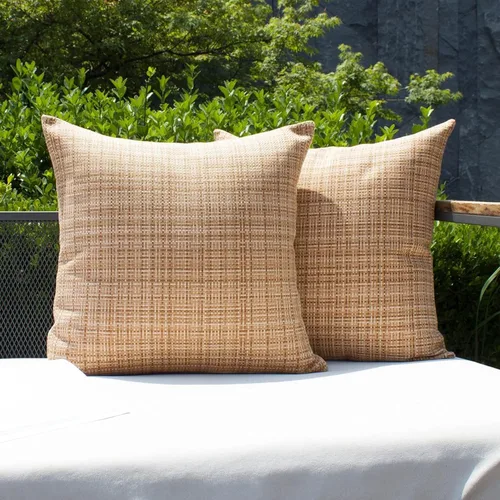 Vista 46 de Kevin Textile - Juego de 2 fundas de almohada decorativas para exteriores, impermeables, para jardín, patio, tienda de campaña, sofá, de 16 x 16
