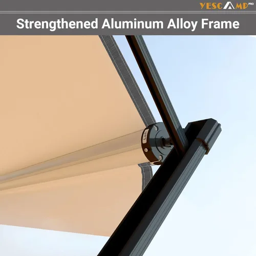 Vista 3 de YESCAMP Kit Completo de Toldo Manual Retráctil para RV, Toldo Retráctil para Cámper para RV o Remolques, Toldo Enrollable para RV para Cámper