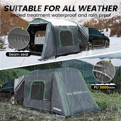 Vista 4 de SUV Tent, Rectangle Car Tent for Family, Waterproof & Windproof for Car Camping, Large Camping Tents with Storage Bag, SUV, Van, Jeep