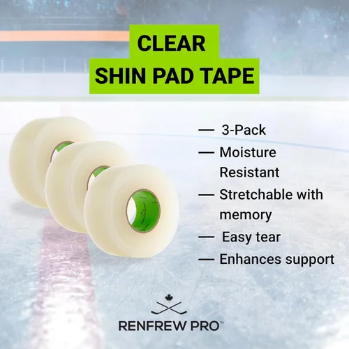 Vista 2 de Renfrew Pro Polyflex - Cinta transparente para espinilleras, paquete de 3