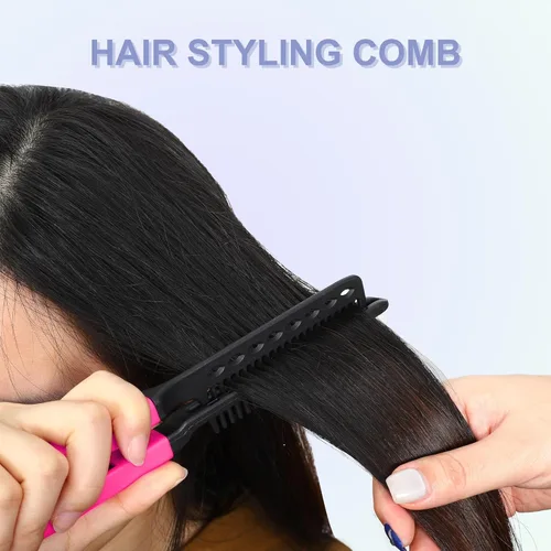 Vista 3 de VOCOSTE Peine para alisar el cabello, resistente al calor, peine para alisar el cabello, ABS, rojo