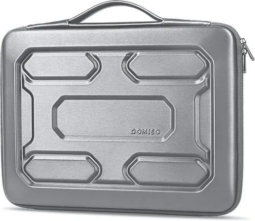 Vista 18 de DOMISO Funda para laptop de 13.3 pulgadas con asa, bolsa para computadora a prueba de golpes, funda protectora impermeable EVA para portátiles