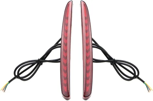 Vista 4 de Dreamseek Reflector LED para parachoques trasero Honda Civic Hatchback Tipo R 2017 2018 2019 2020 2021 Luz trasera de freno de conducción