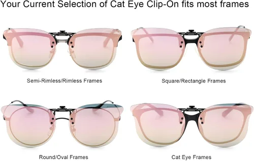 Vista 5 de Gafas de sol polarizadas con clip de ojo de gato sobre gafas de prescripción para mujeres protección UV