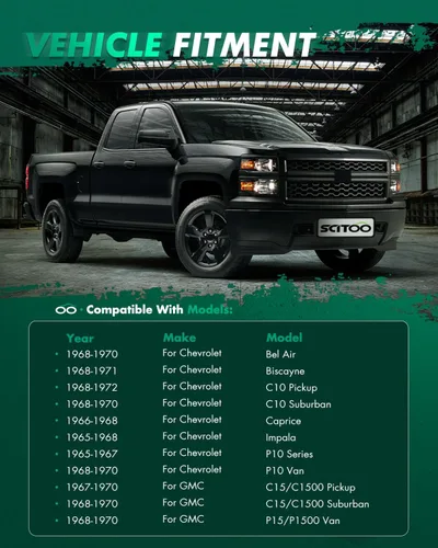 Vista 2 de Scitoo 6 piezas Kit de suspensión delantera interior y exterior extremos de la barra de corbata y mangas ajustables Kit completo para 1968 1969 1970