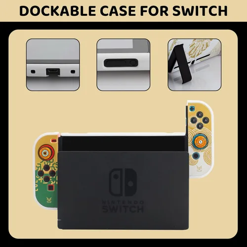 Vista 5 de GLDRAM Switch Carrying Case for Zelda, Portable Accessories Kit for Nintendo Switch with Waterproof Travel Case, White Dockable Protective Skin