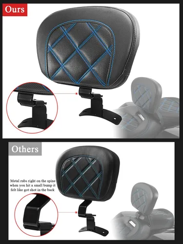 Vista 4 de FOVPLUE Respaldo de piloto, kit de almohadilla ajustable para respaldo del conductor para Harley Touring CVO Road Glide Road King Electra Glide