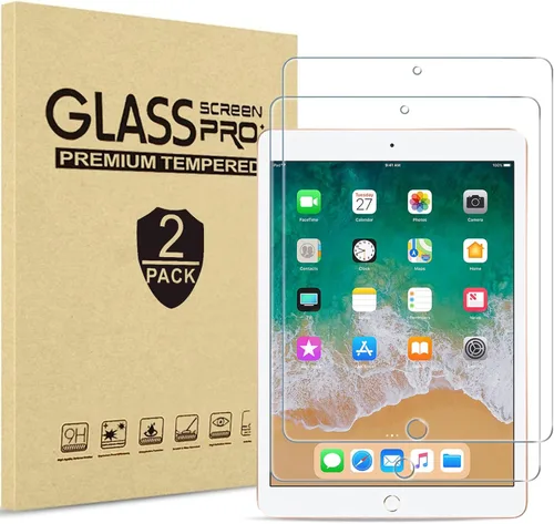 ProCase 2 Pack Screen Protector for iPad 6th/ 5th 9.7", iPad Air 2/ Air 1, iPad Pro 9.7 2016, Tempered Glass Film Guard for A1893 A1954 A1822 A1823