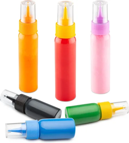 Vista 4 de Free Hand Writer Bottles – 6 botellas pequeñas fáciles de apretar – 3 de cada una (1 y 2 onzas) – Cortadores de galletas, decoración de pasteles