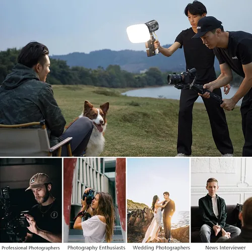 Vista 8 de Godox Kit de 2 luces LED RS60Bi de 60 W, iluminación continua LED bicolor de 60 W para fotografía de estudio al aire libre, grabación de video luces