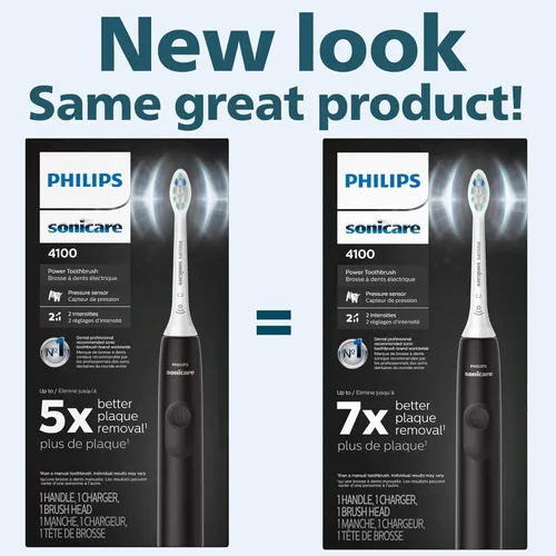 Vista 4 de Philips Sonicare Irrigador dental inalámbrico 3000 - Cepillo de dientes eléctrico 4100, cepillo de dientes eléctrico recargable con sensor